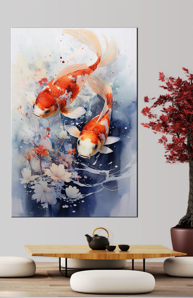 Pair of fish swimming in water