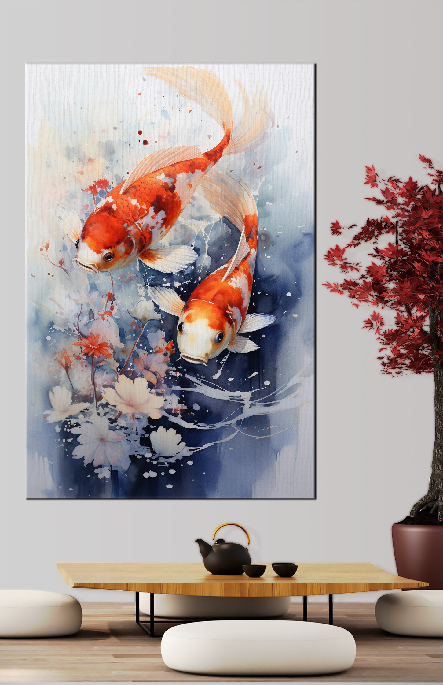Pair of fish swimming in water