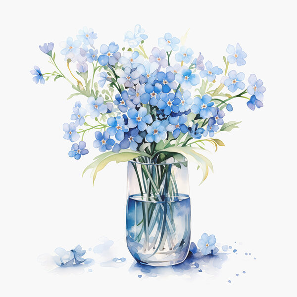 Watercolor of a vase with flowers Watercolor of a vase with flowers