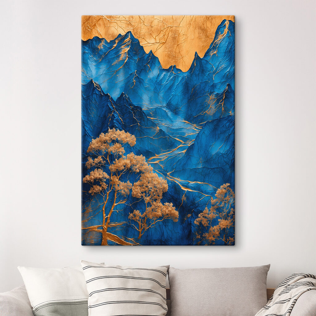 Blue mountains with trees