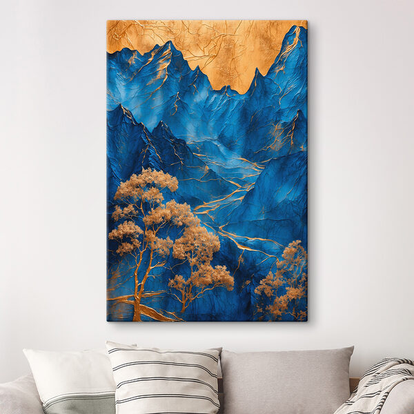 Blue mountains with trees
