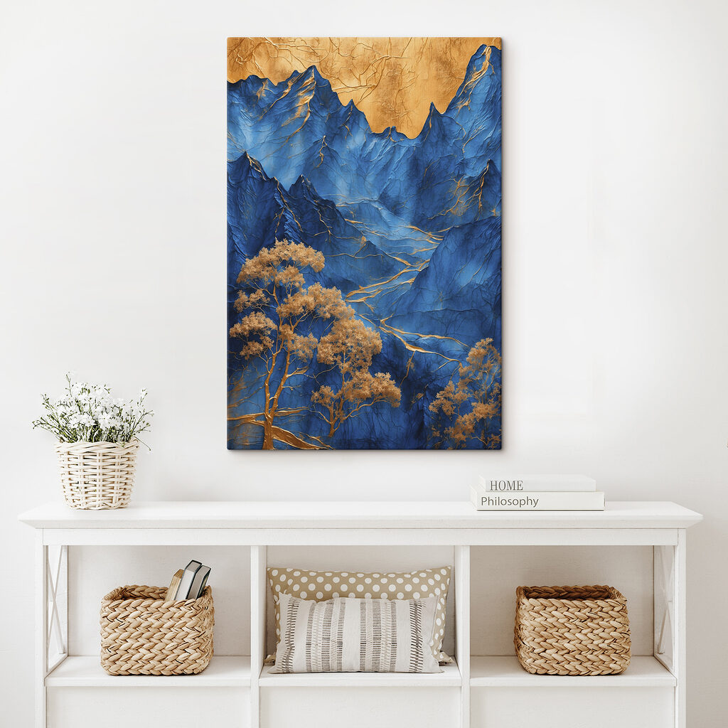 Blue mountains with trees