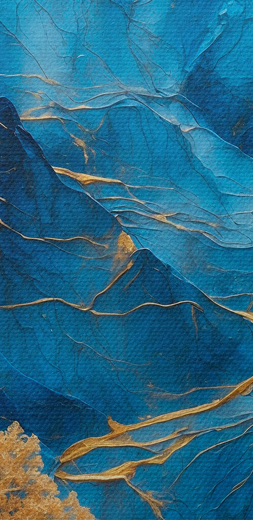 Blue mountains with trees