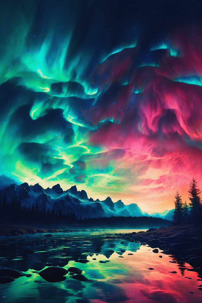 Colorful sky over a lake Colorful sky over a lake
