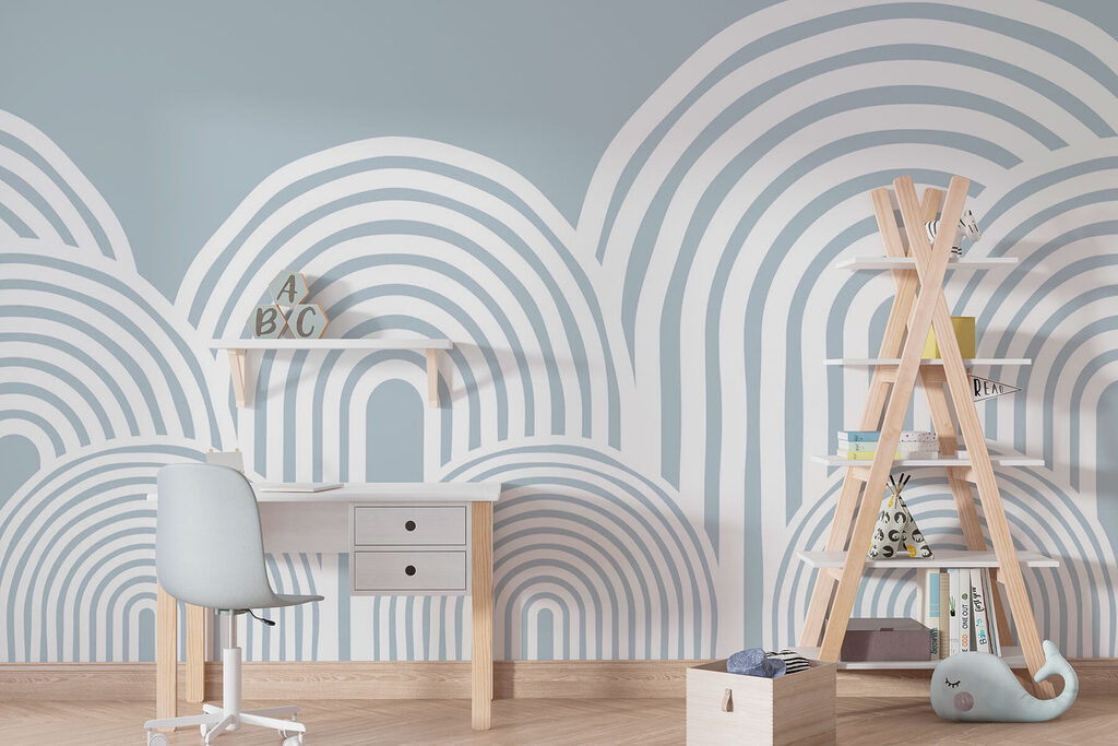 White and gray background with white lines