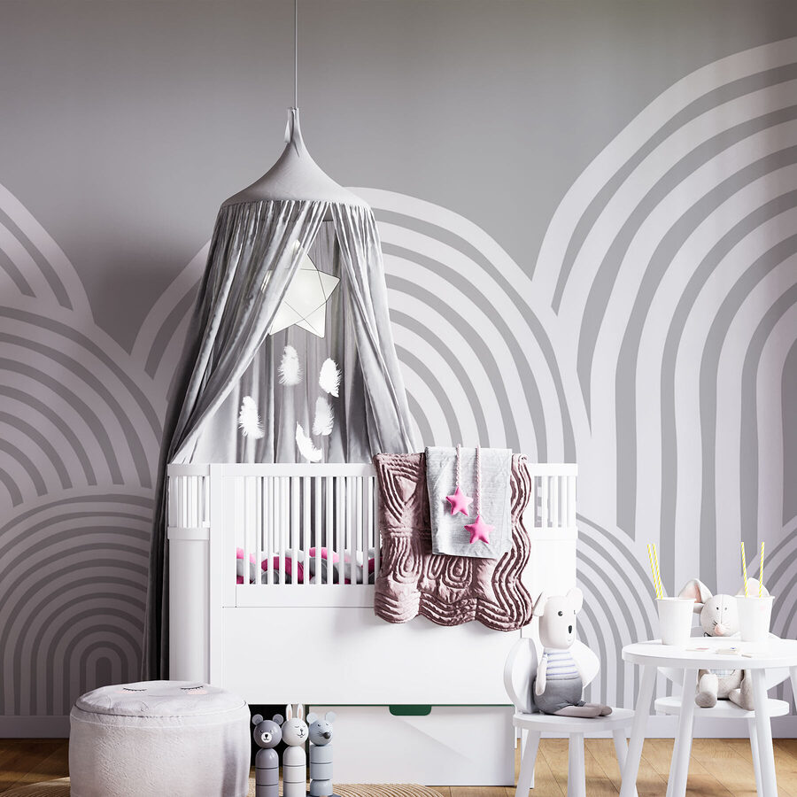 Sfondo bianco e grigio con linee curve