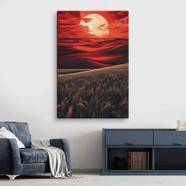 Quadri Campo di grano sotto un cielo rosso (COD: s39379) Quadri Quadri Campo di grano sotto un cielo rosso (COD: s39379)