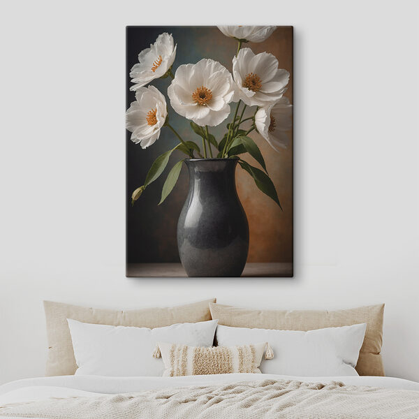 Vase with white flowers