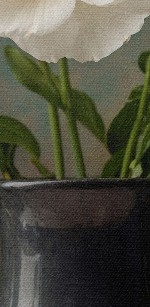 Vase with white flowers