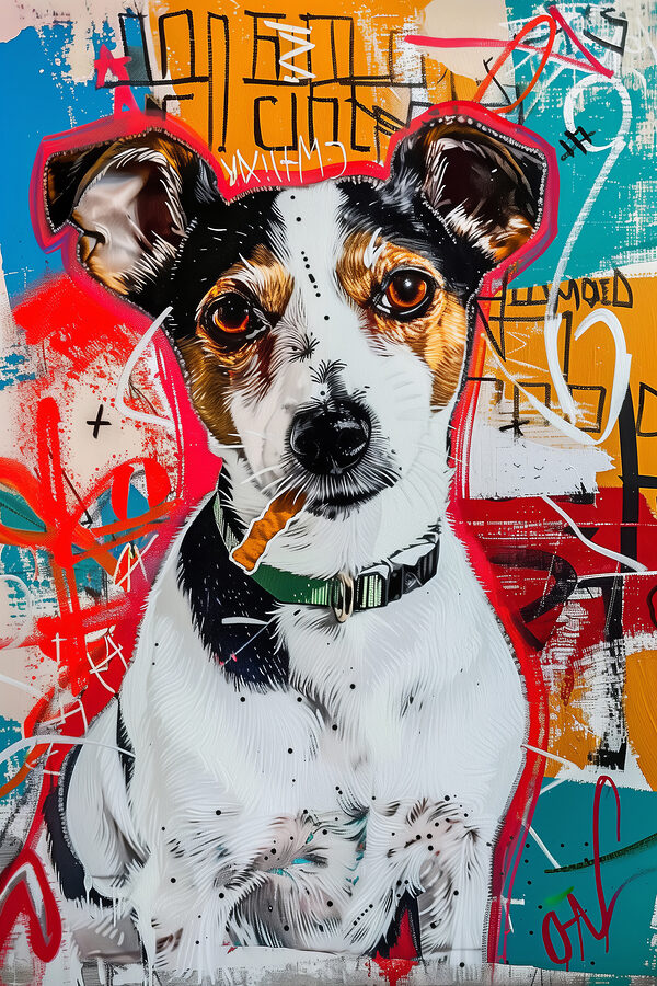 Dog with a cigar in its mouth