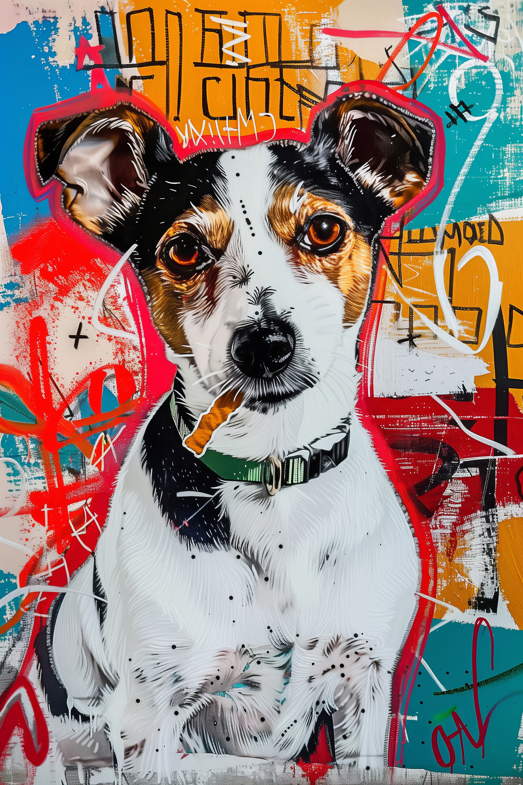 Dog with a cigar in its mouth