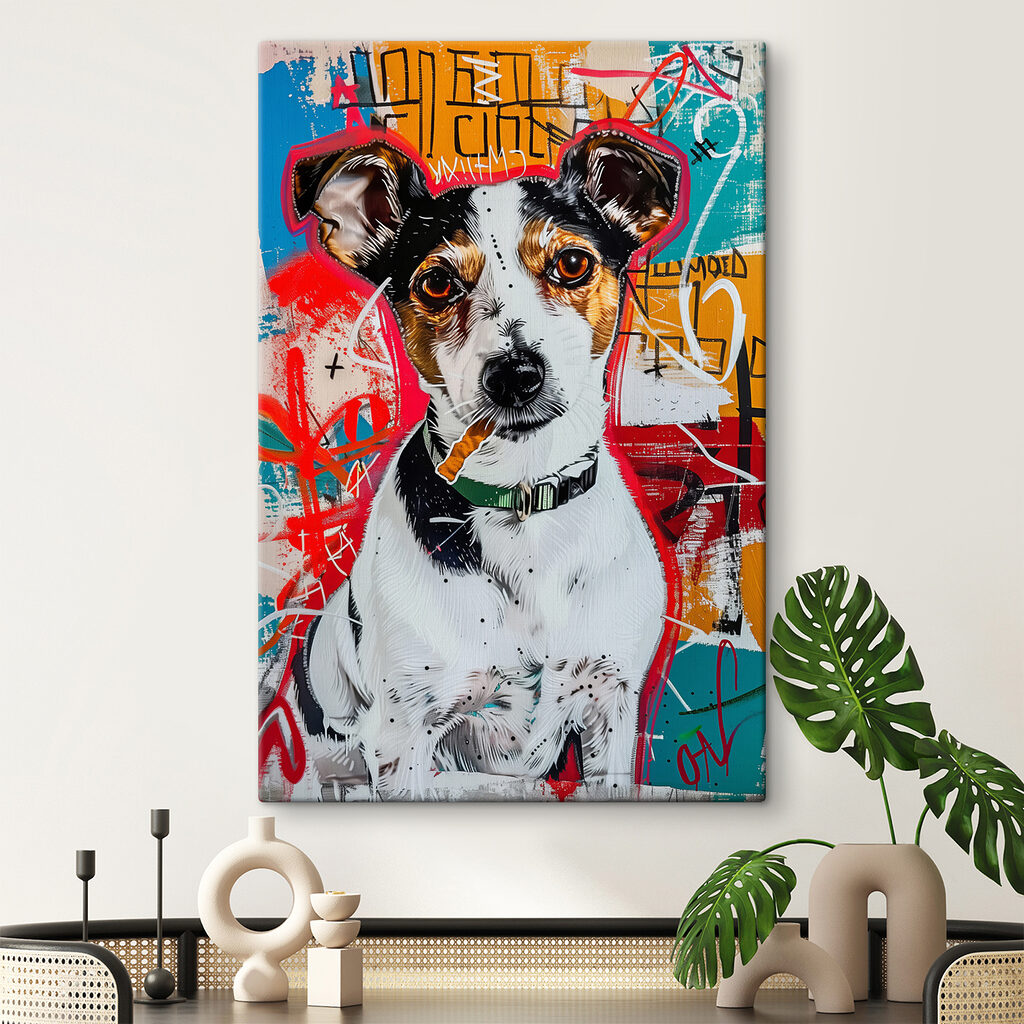 Dog with a cigar in its mouth