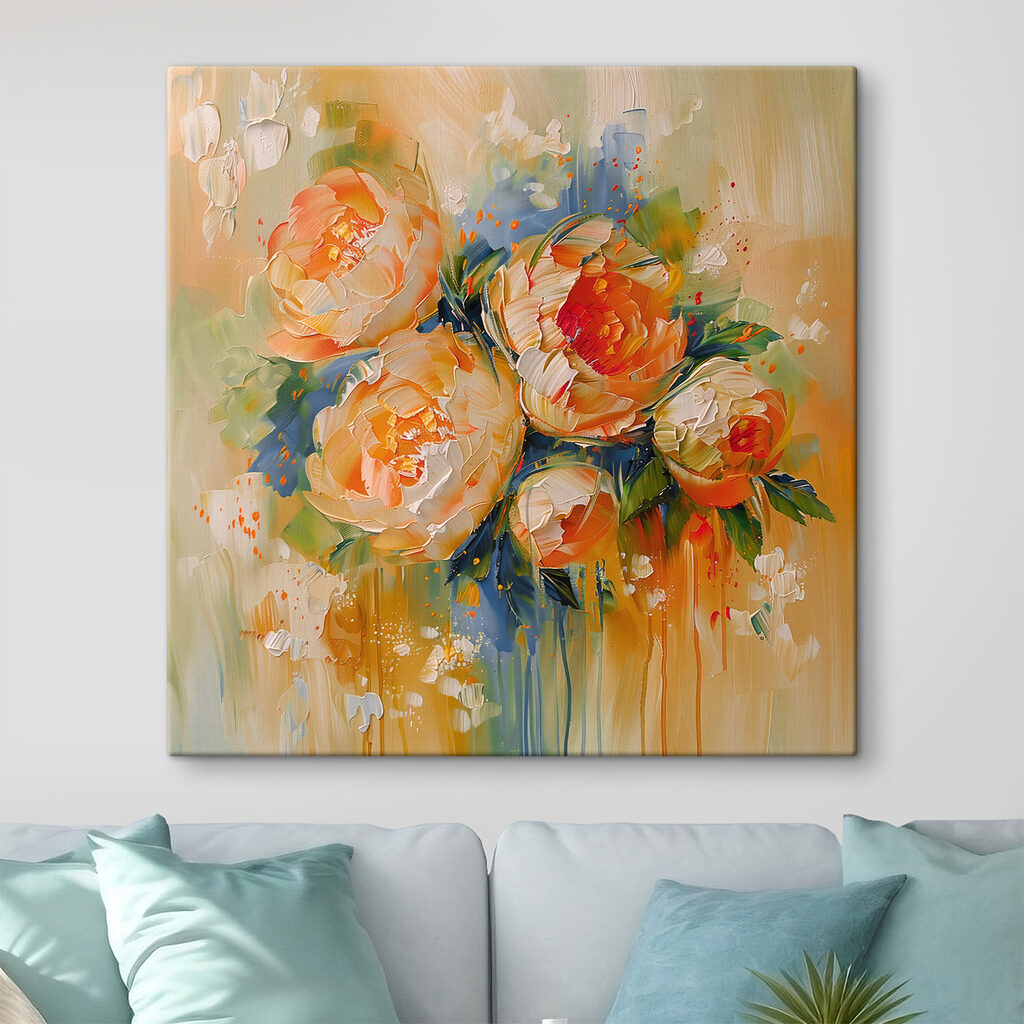 Painting of flowers on a white background Painting of flowers on a white background