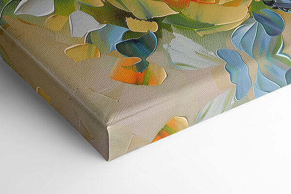Painting of flowers on a canvas