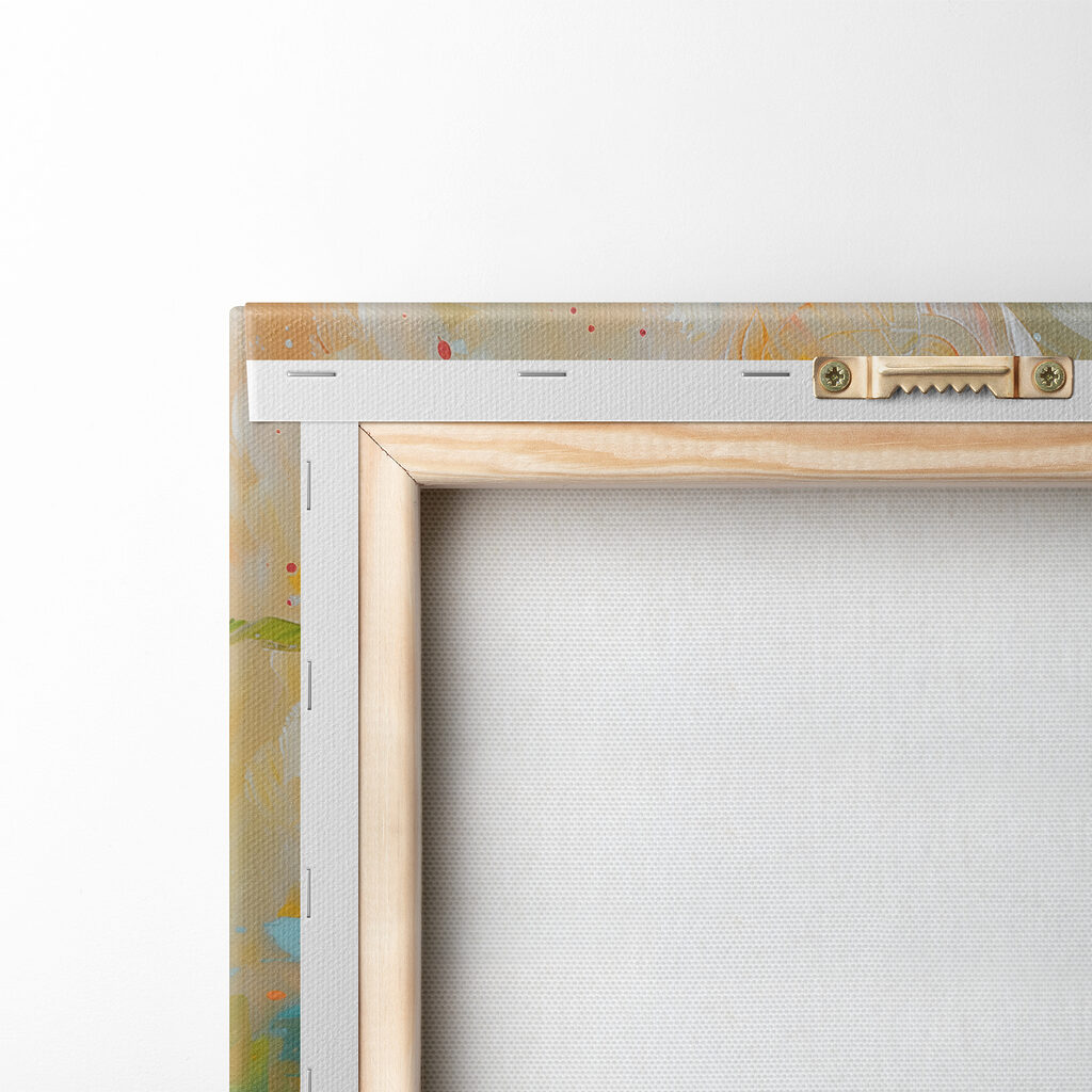 Painting of flowers on a white surface