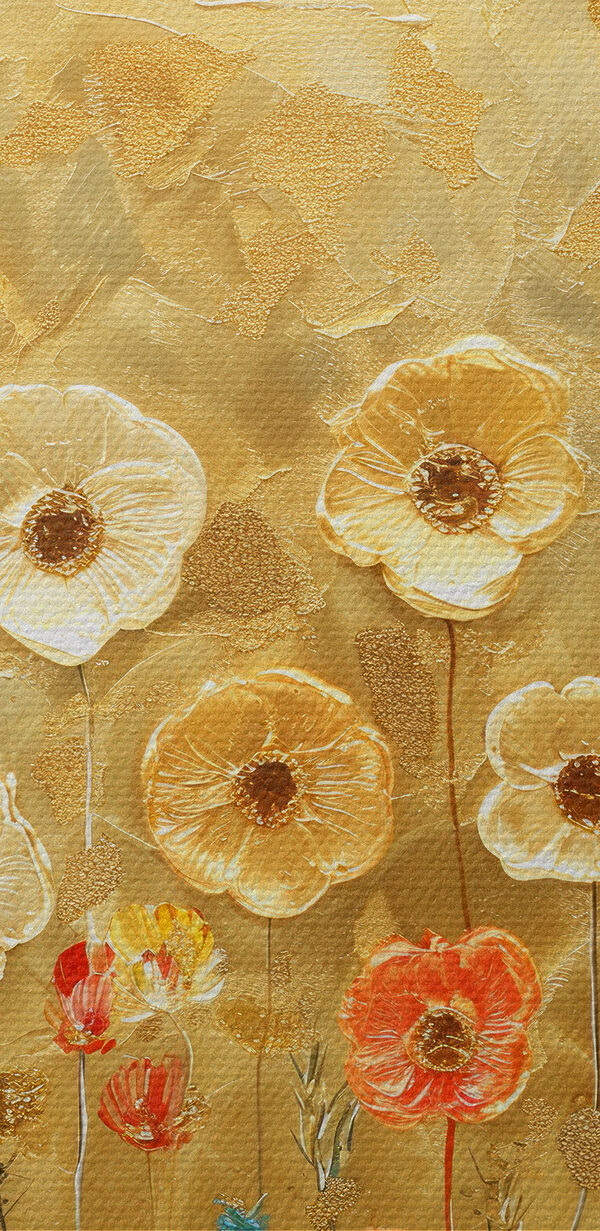 Painting of flowers on a wall