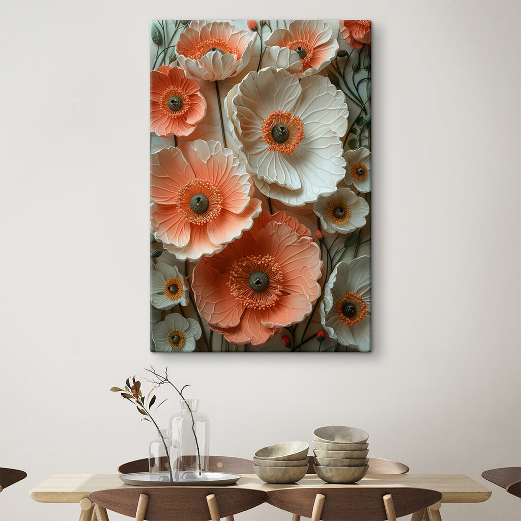 Group of white and orange flowers