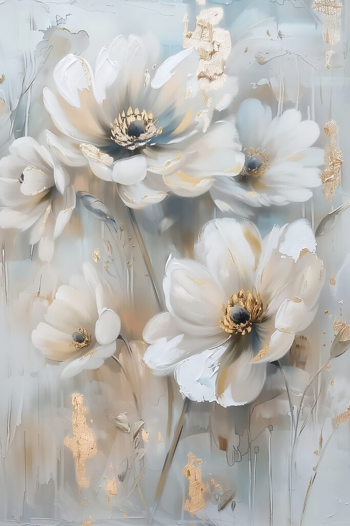 Painting of flowers on a wall