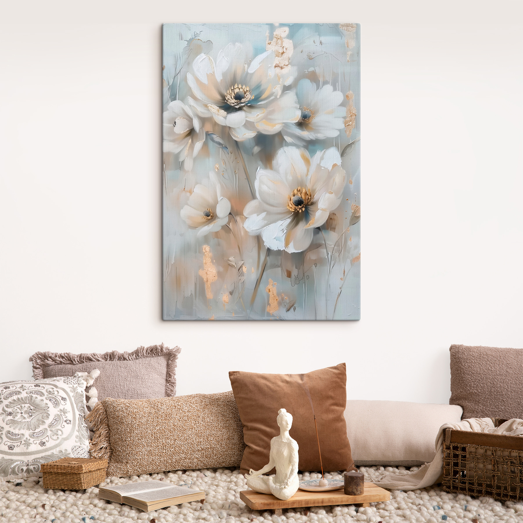 Painting of flowers on a wall