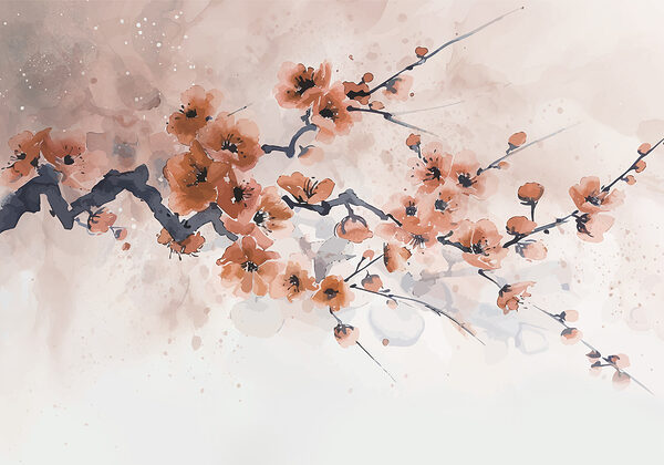 Pittura di un ramo con fiori Pittura di un ramo con fiori