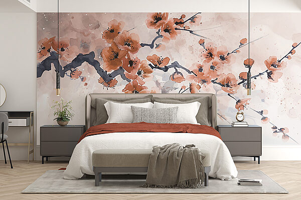 Pittura di un ramo con fiori Pittura di un ramo con fiori
