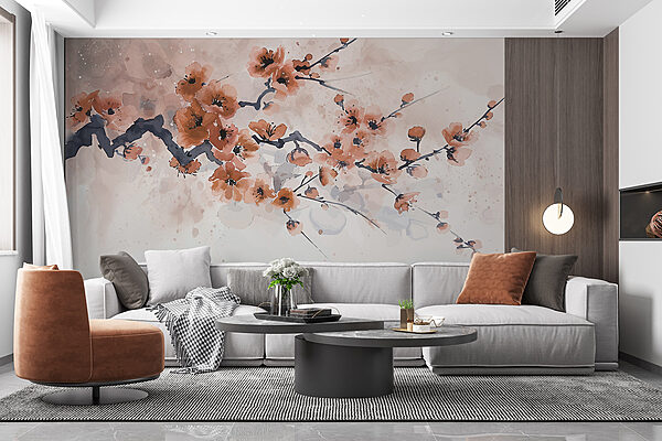 Pittura di un ramo con fiori Pittura di un ramo con fiori