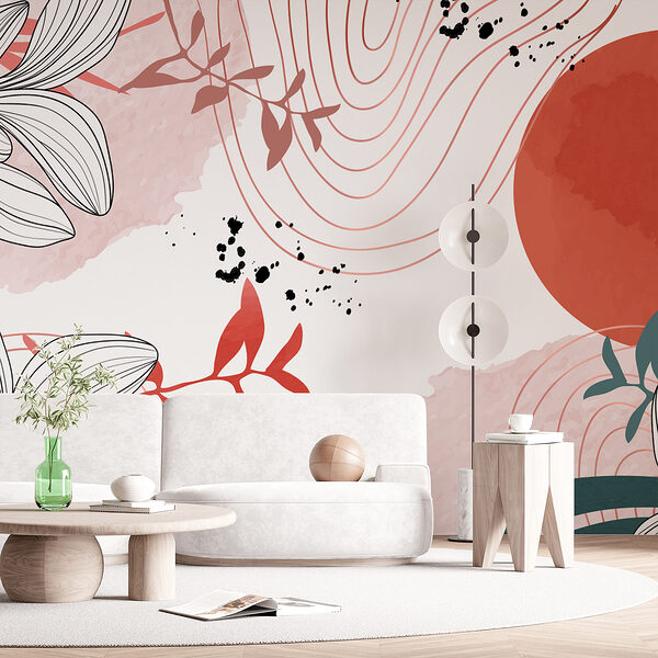 Design floreale bianco e rosso Design floreale bianco e rosso