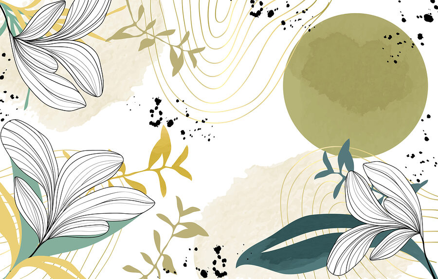 Design floreale bianco e verde