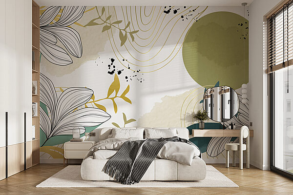 Design floreale bianco e verde Design floreale bianco e verde