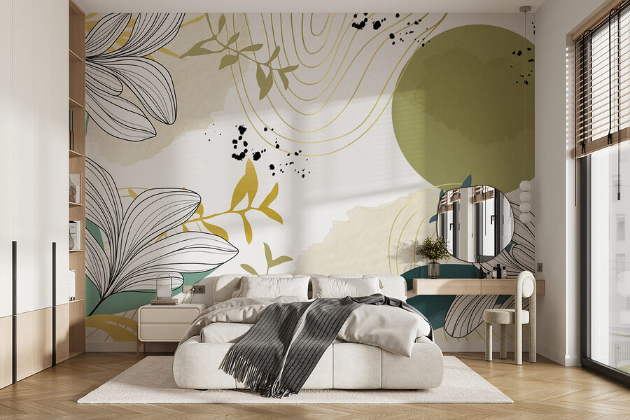Design floreale bianco e verde
