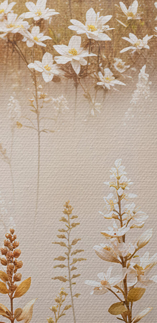 Field of flowers with mountains in the background