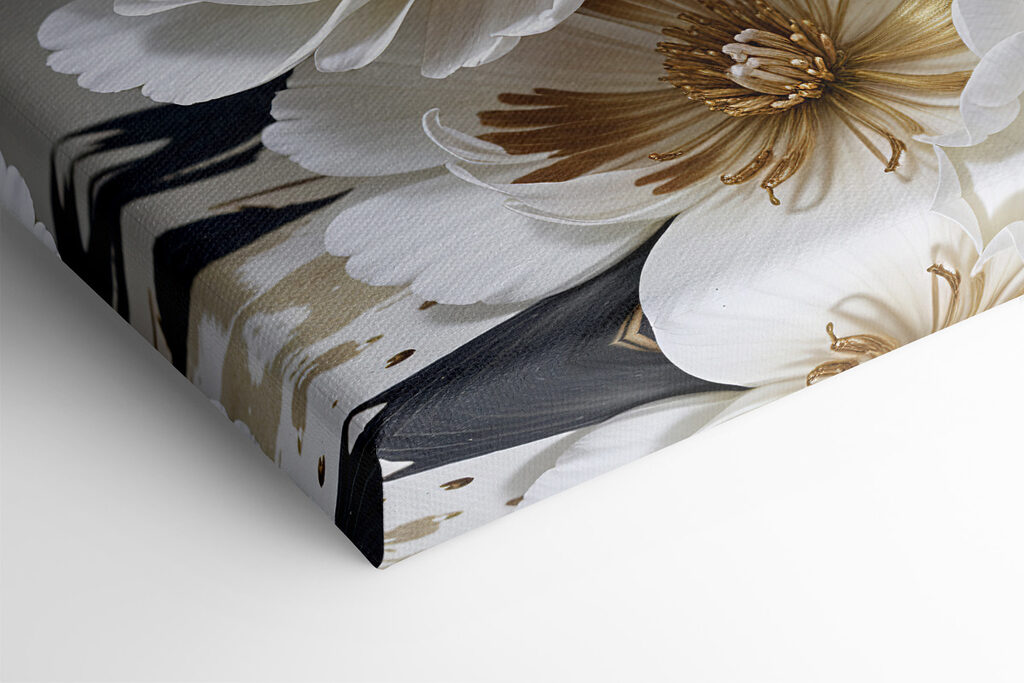 Elegant floral arrangement in black vase