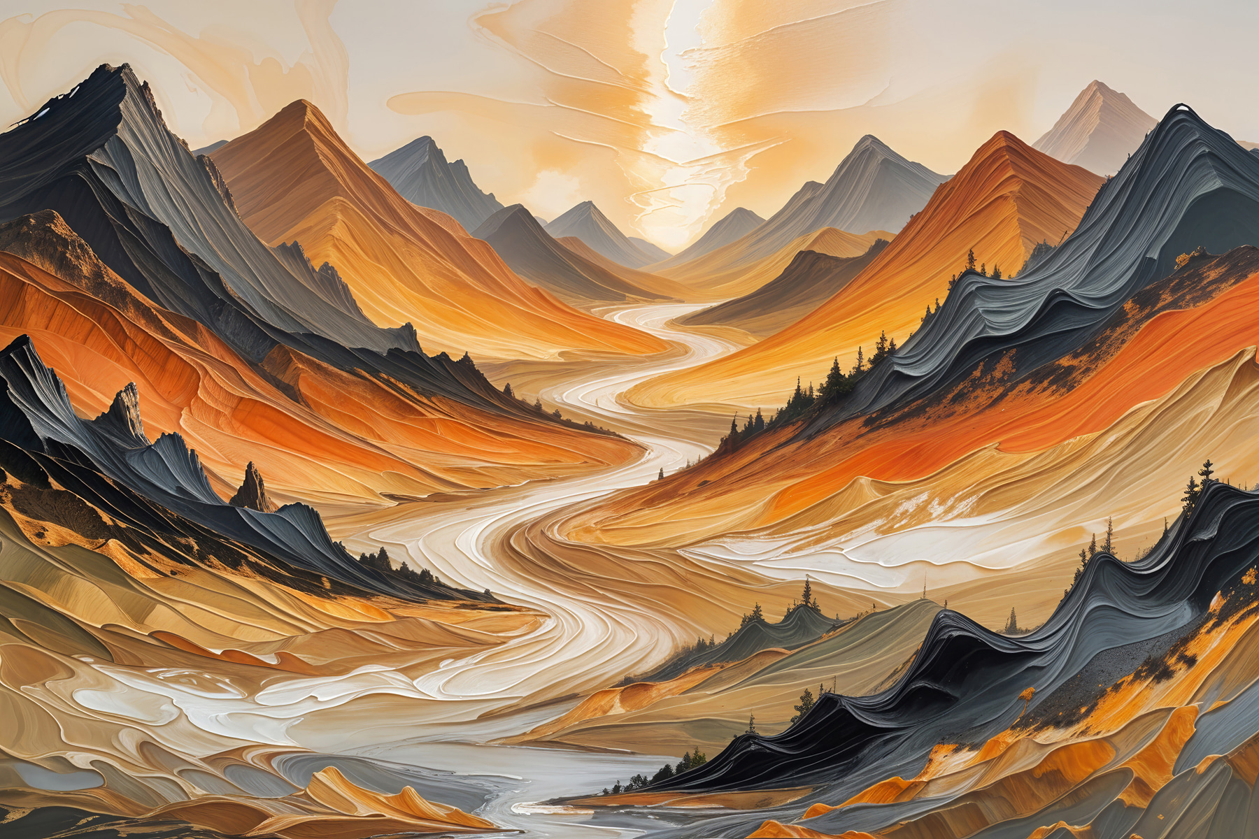 River running through a valley