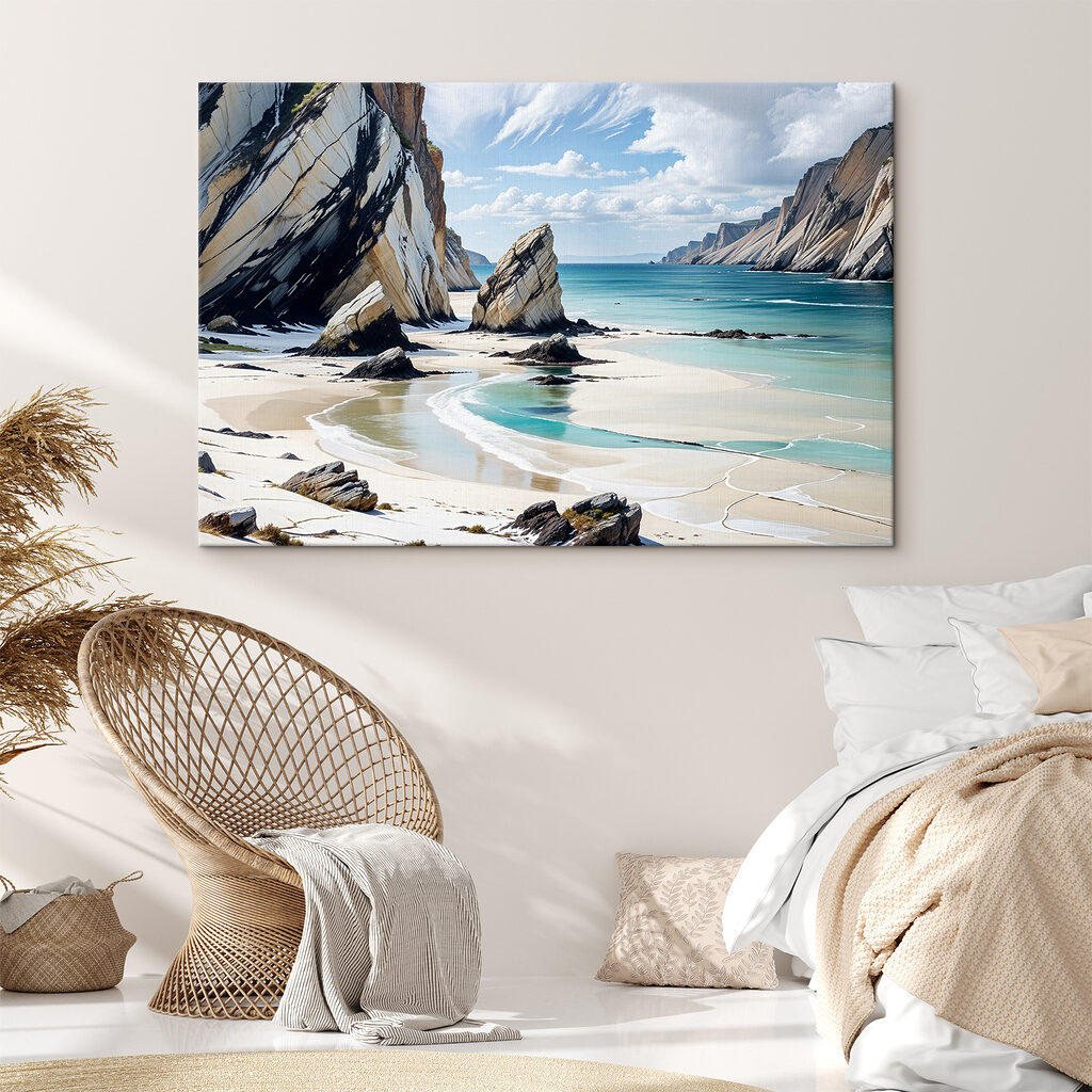 Beach with rocks and water