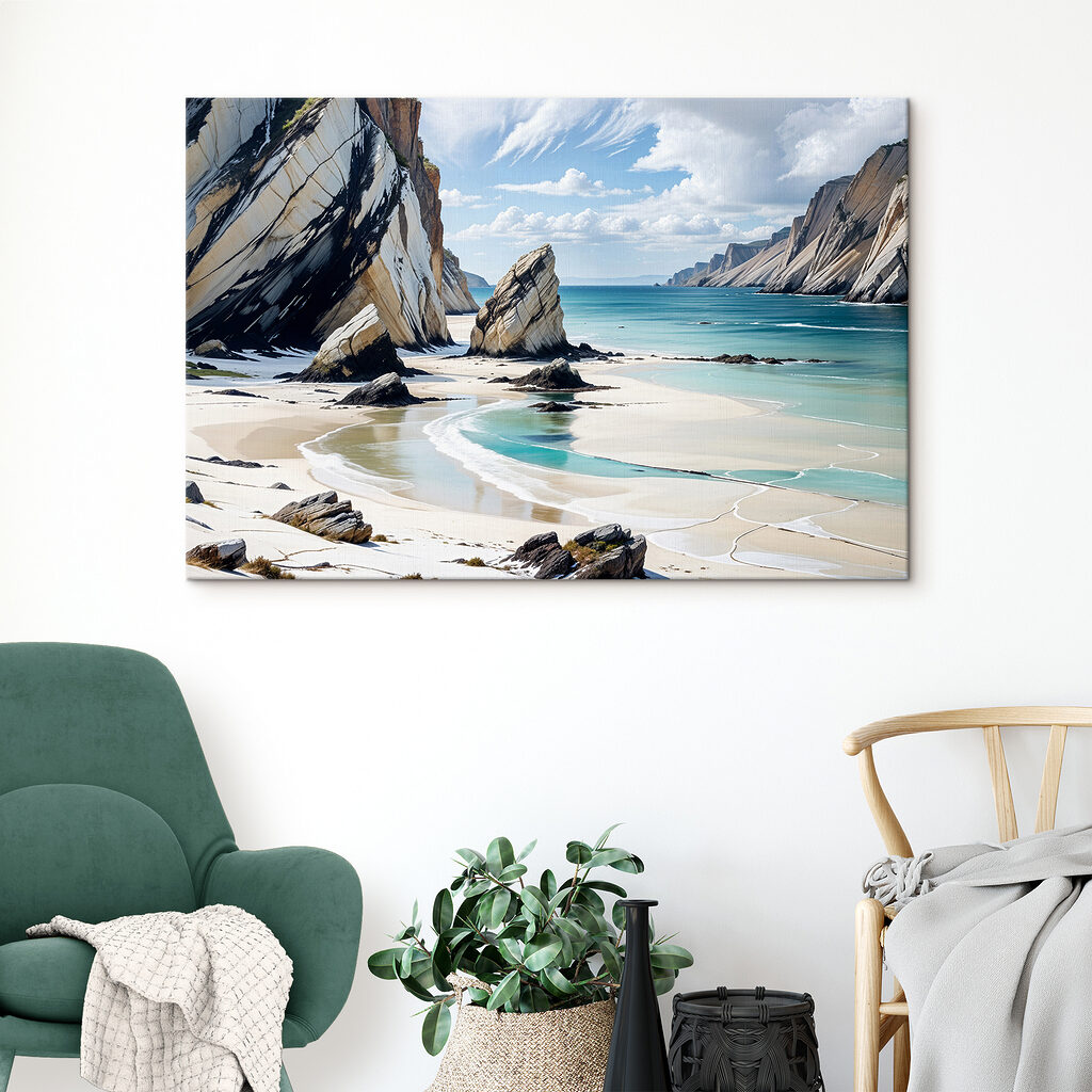 Beach with rocks and water