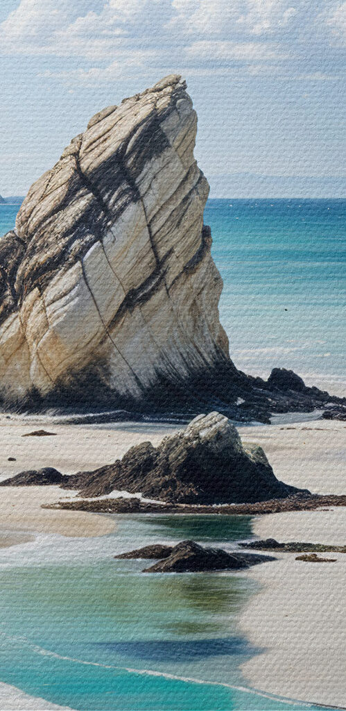 Beach with rocks and water
