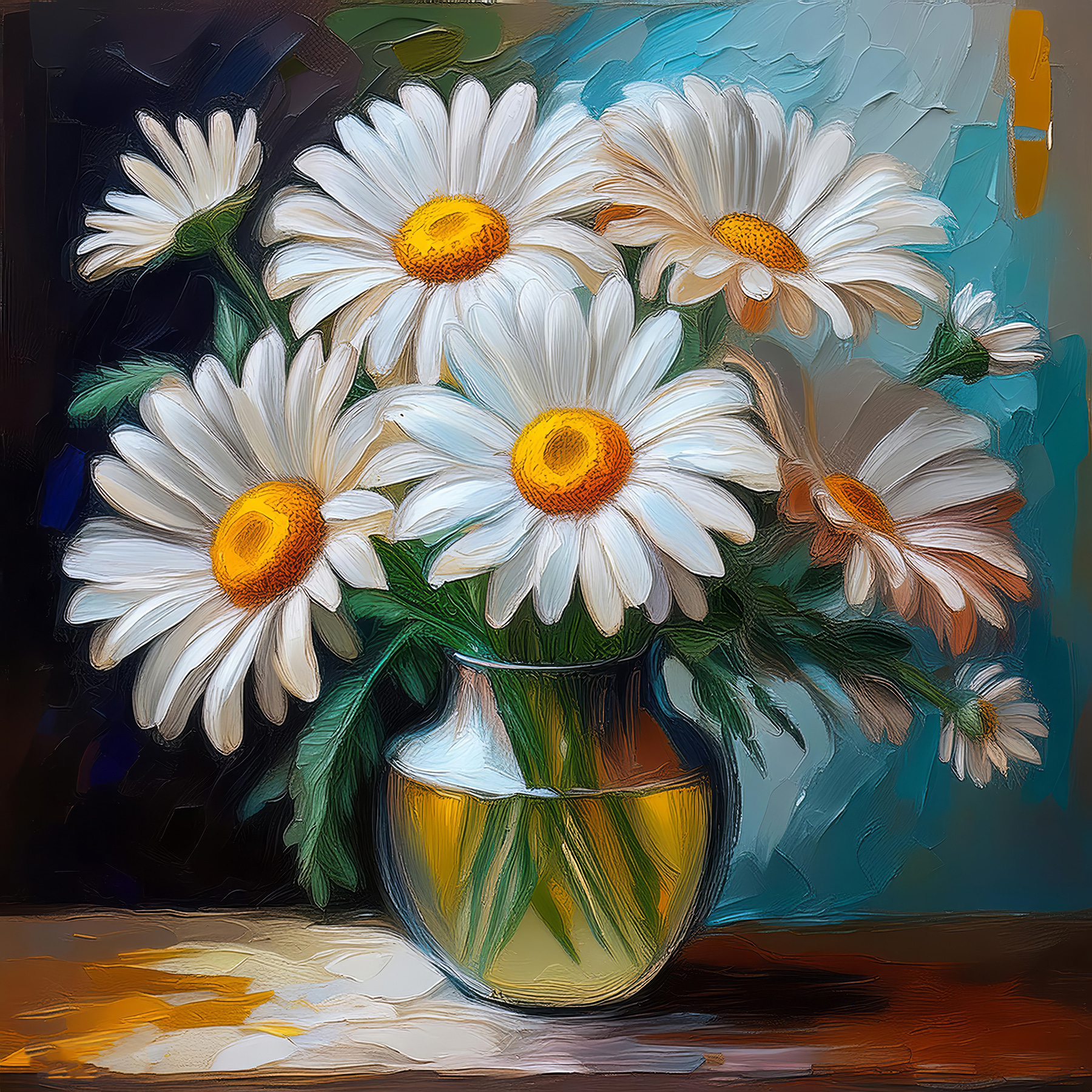 Painting of a vase of flowers