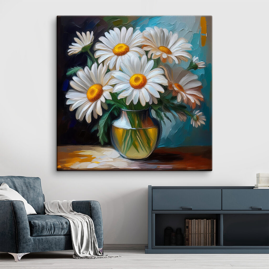 Painting of a vase of flowers
