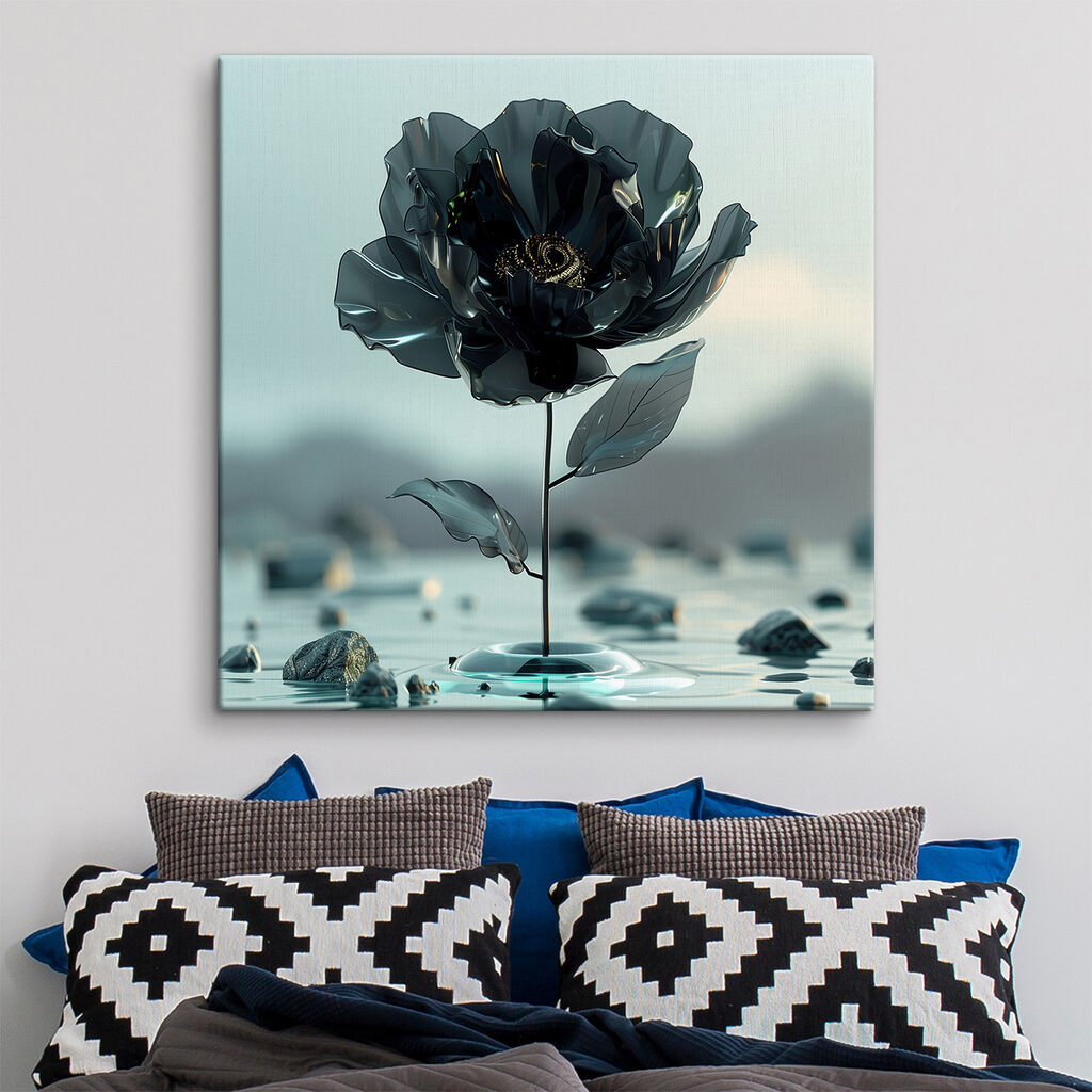 Black flower in water Black flower in water