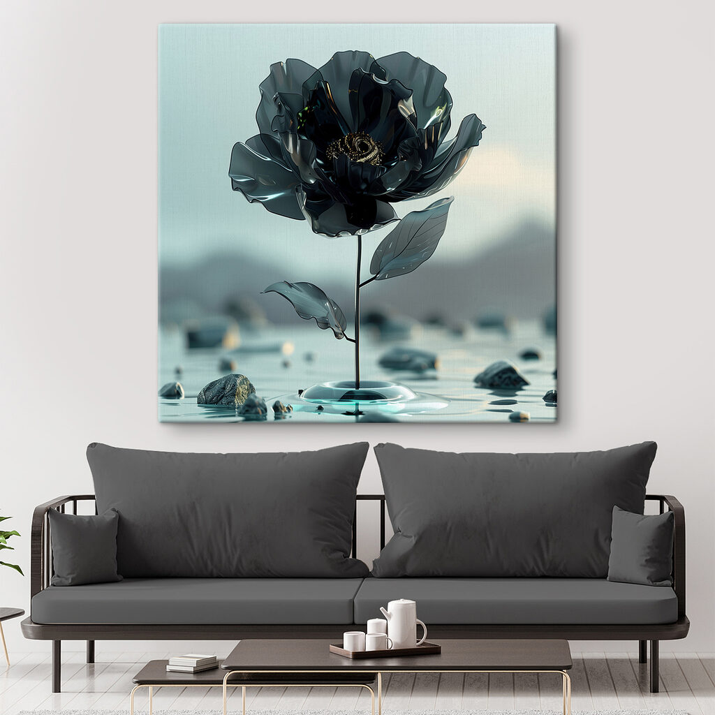 Black flower in water Black flower in water