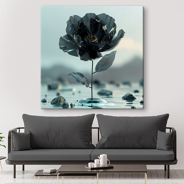 Black flower in water Black flower in water