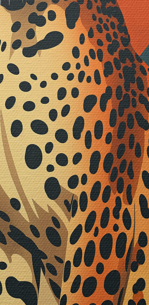 Cheetah sitting in front of a sun Cheetah sitting in front of a sun