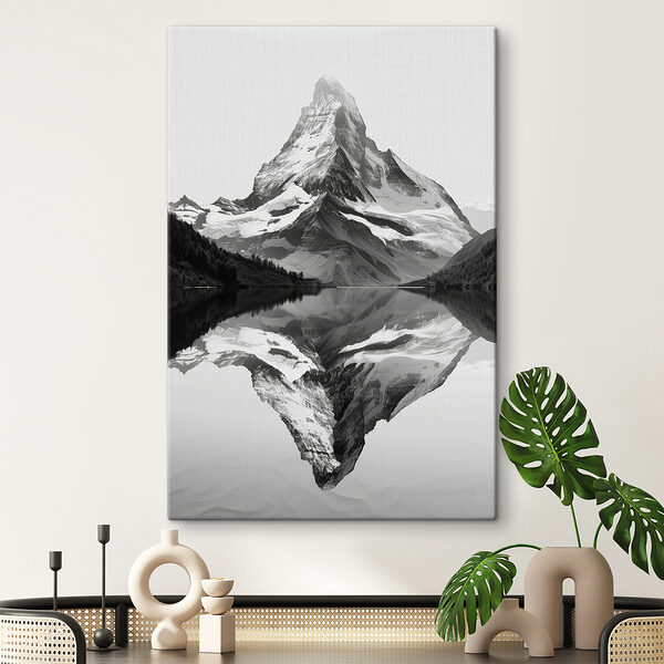 Mountain with a lake and trees