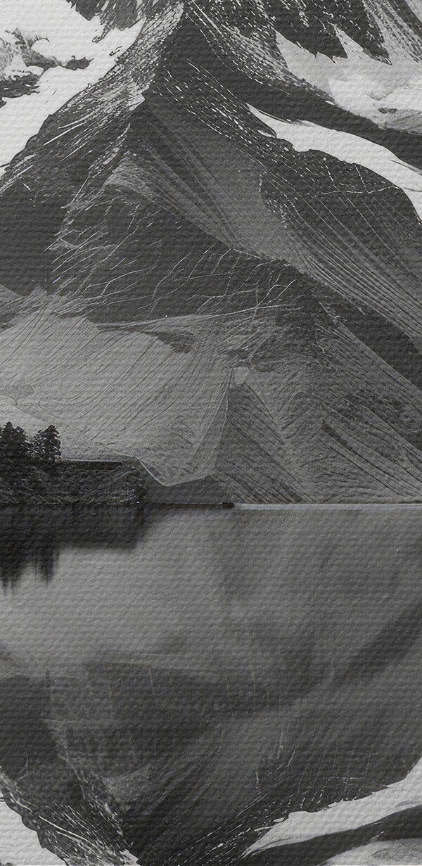 Mountain with a lake and trees