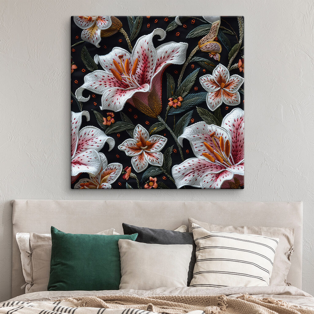 Close up of a fabric with flowers