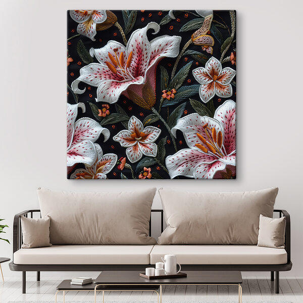 Close up of a fabric with flowers