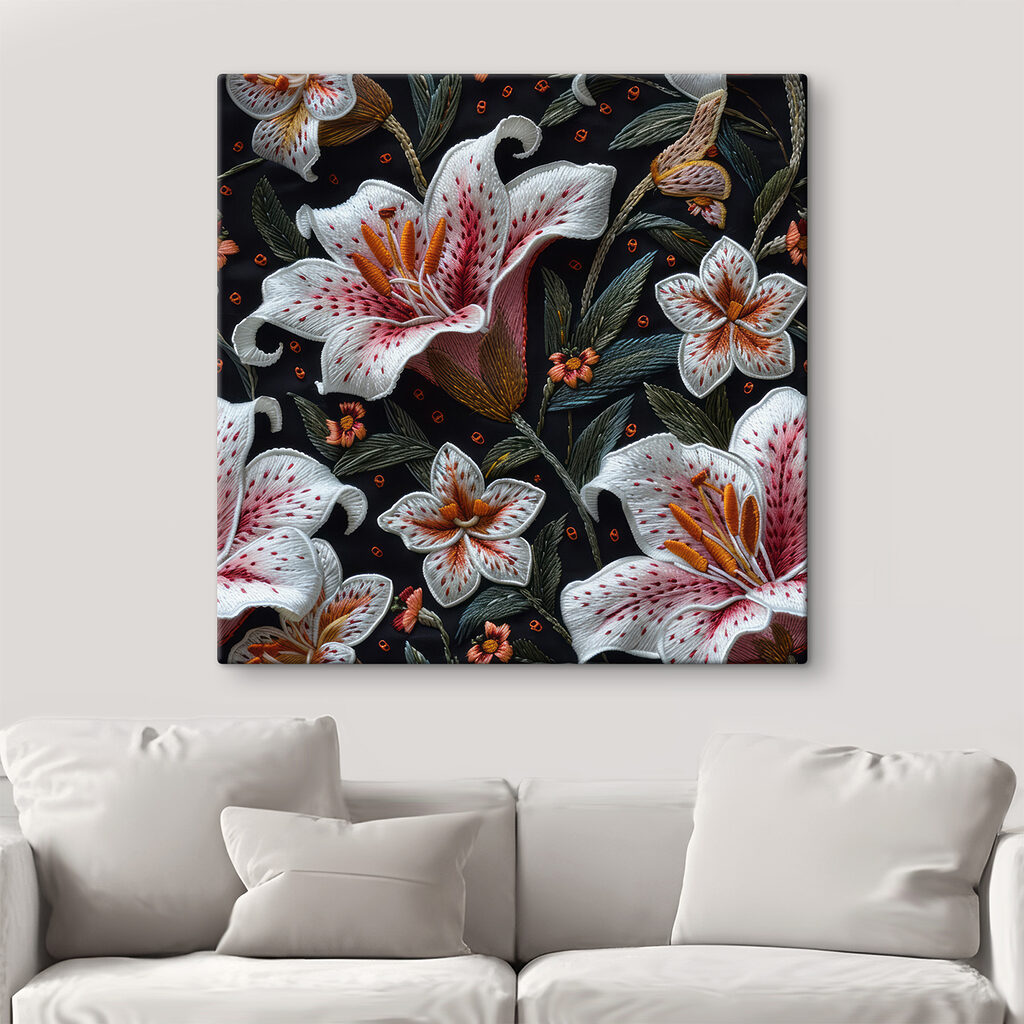 Close up of a fabric with flowers
