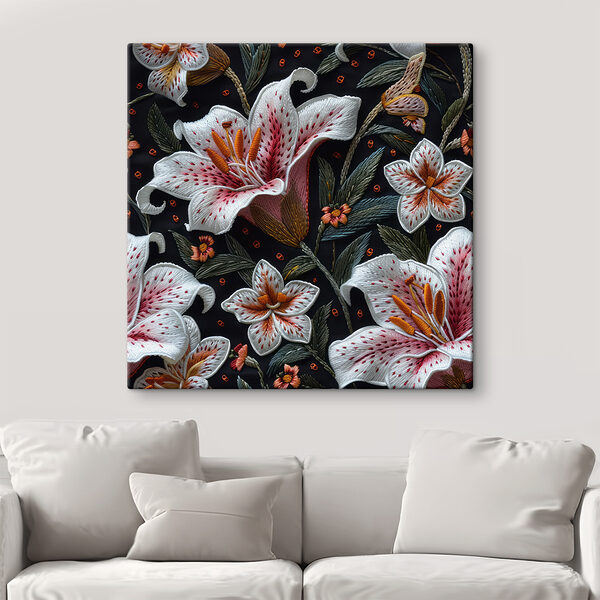 Close up of a fabric with flowers