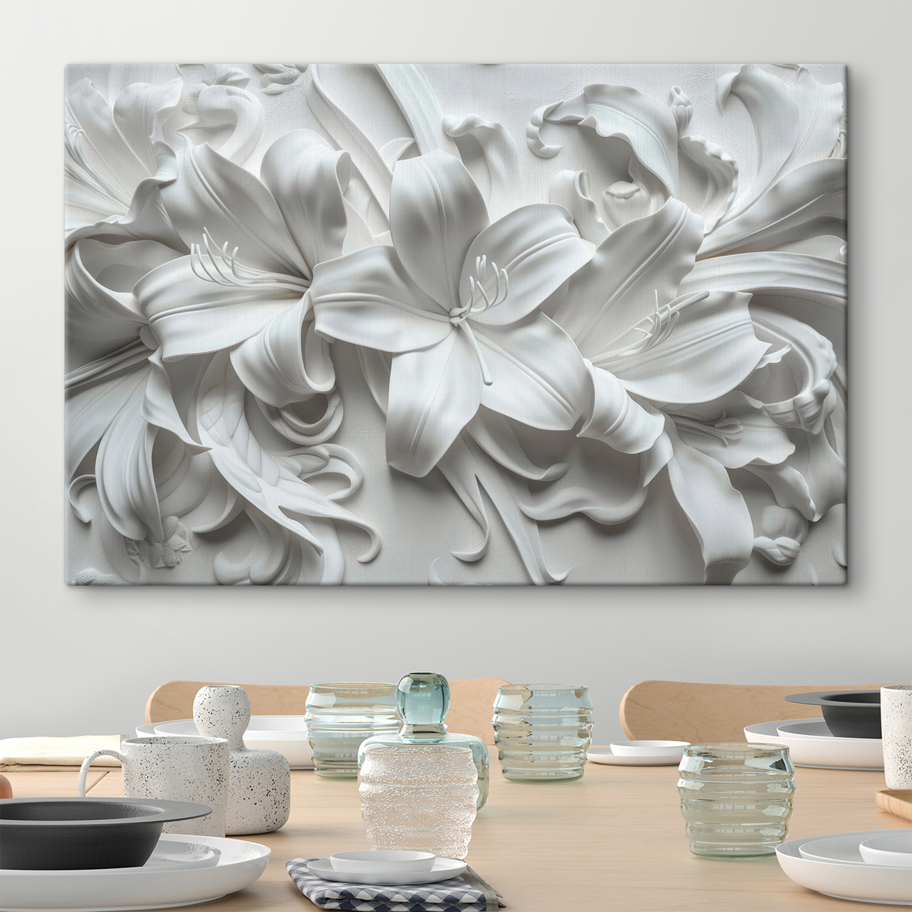 White flower on a white surface