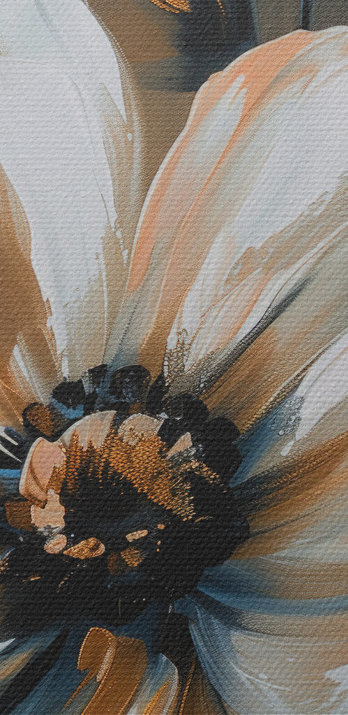 Painting of flowers on a grey background